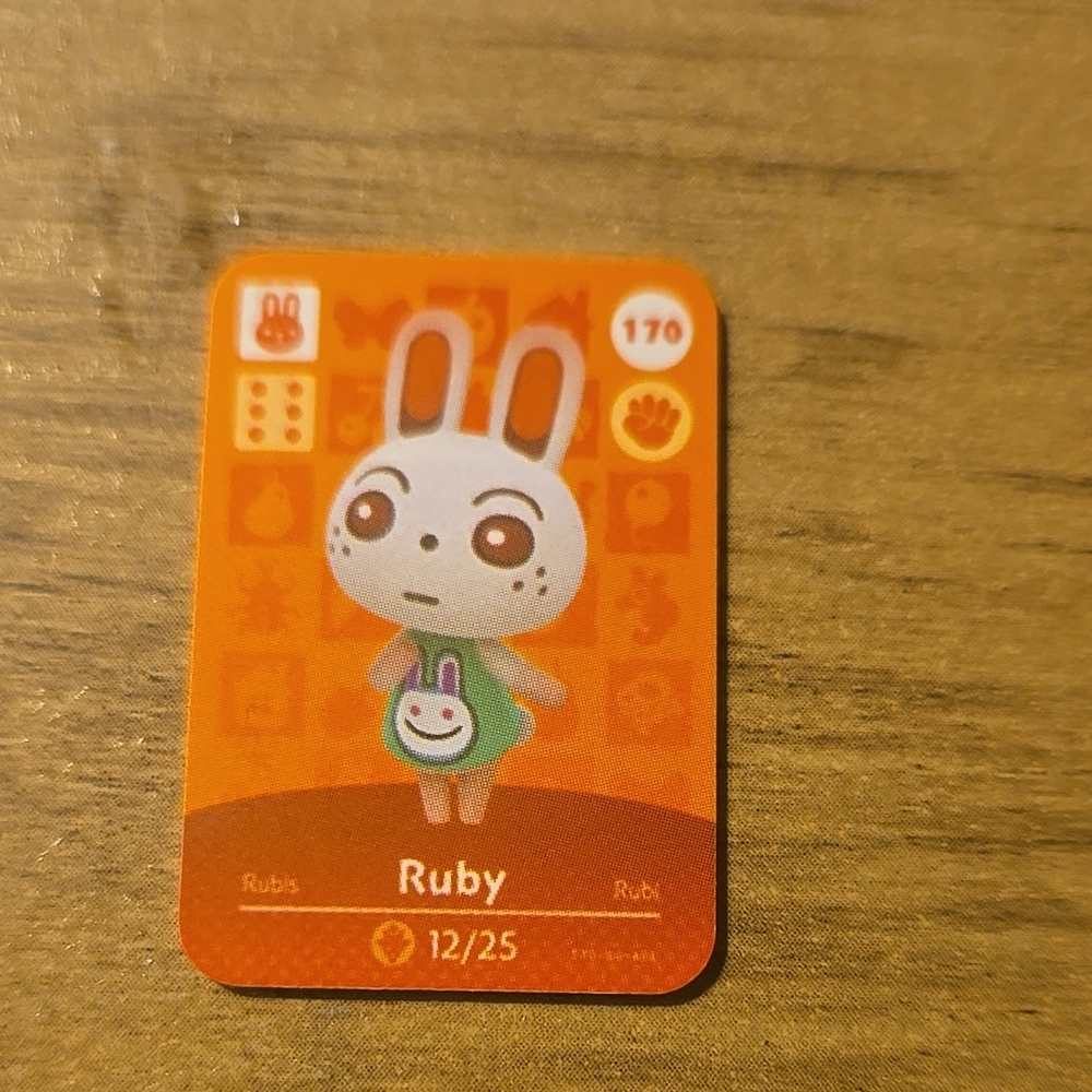 Animal Crossing Ruby Amiibo Card